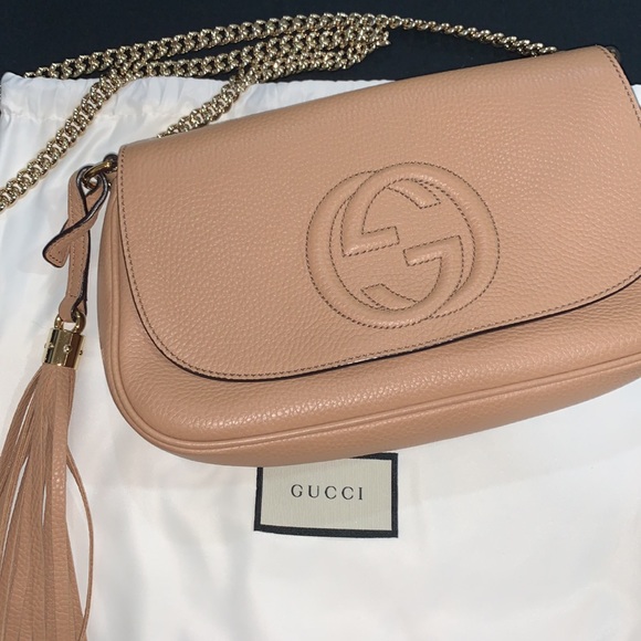Gucci Handbags - Gucci Soho Crossbody Tassel Leather Shoulder Bag